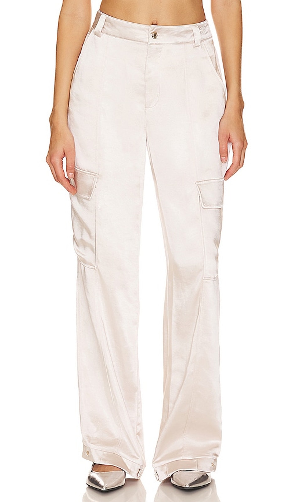 Bcbgeneration Satin Champagne Gold Cargo Pants Size M